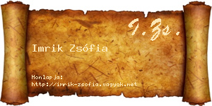 Imrik Zsófia névjegykártya