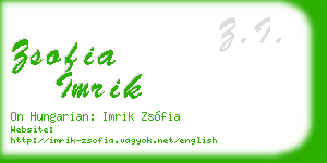 zsofia imrik business card